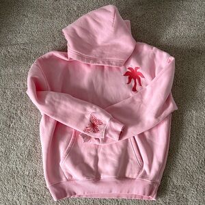 Pink Palm Puff Hoodie